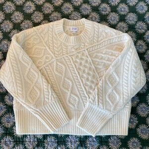 NWOT J Crew x Anna October Limited Edition Lambswool Cable Knit Sweater ~ Small